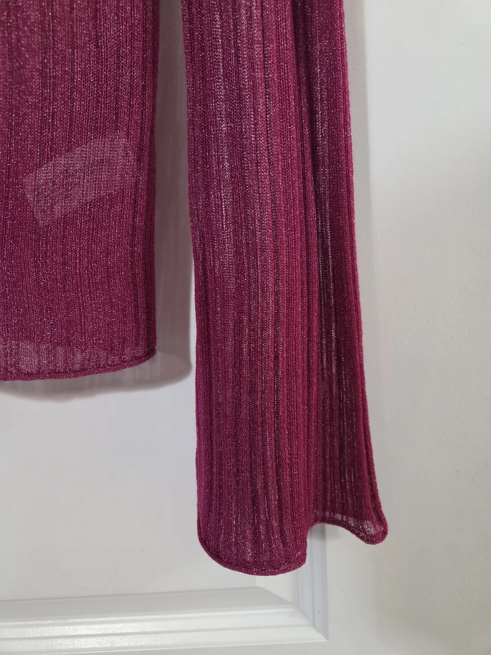 Future Collective Metallic Magenta Ribbed Sweater - Picture 5 of 5